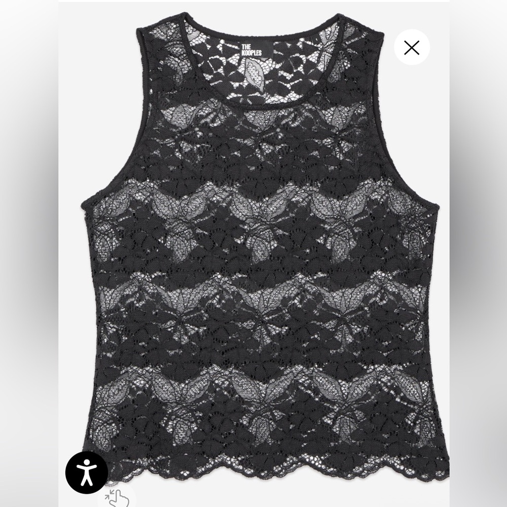 The Kooples NWT Black Lace Sleeveless Top